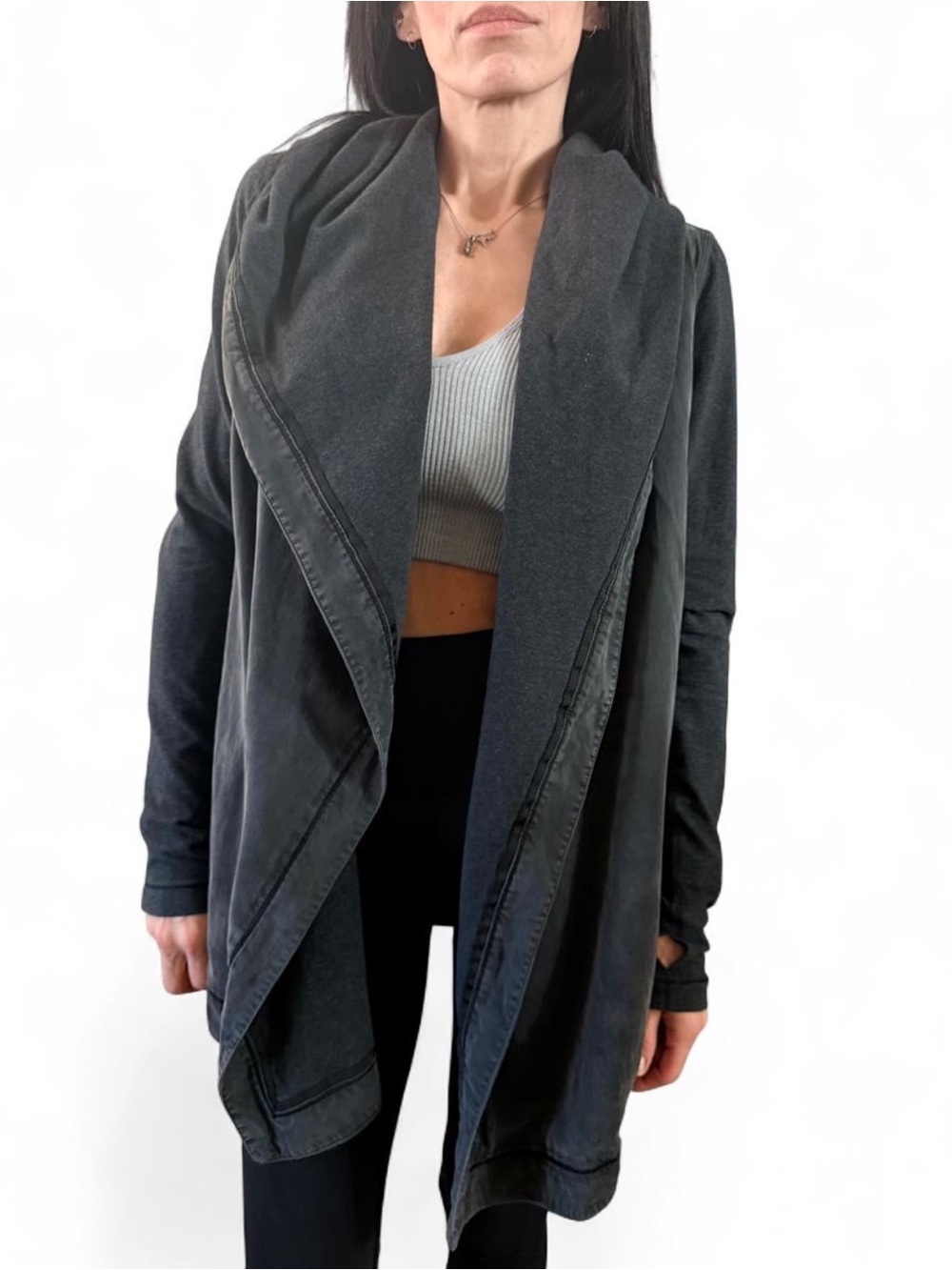 Lululemon Draped Hooded Open Front Wrap Jacket Cardigan